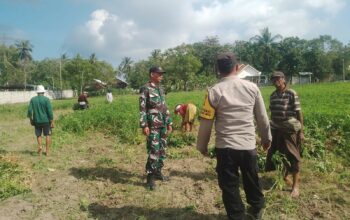 Perkuat Ketahanan Pangan, Polisi Ajak Warga Taman Ayu Tanami Lahan Tidur